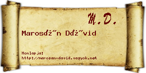 Marosán Dávid névjegykártya