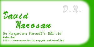 david marosan business card